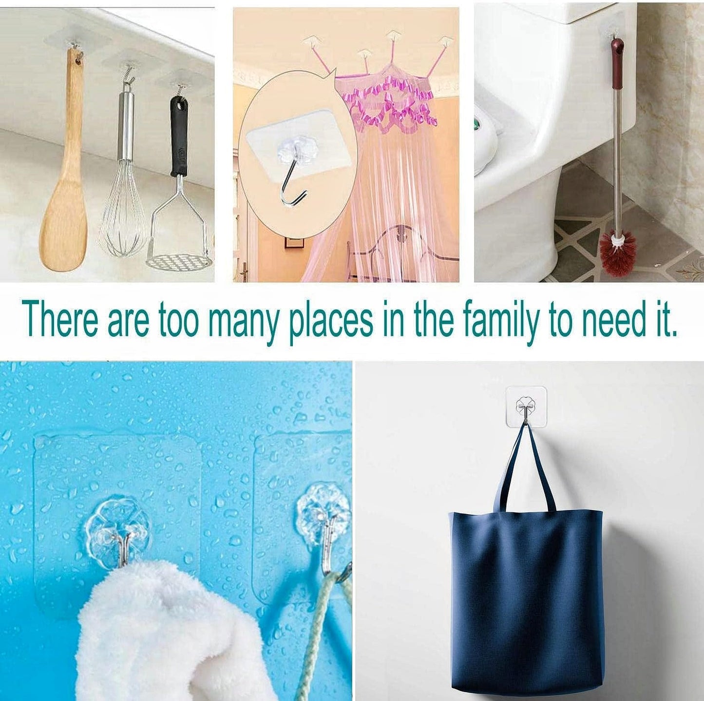 Wall Hooks for Hanging Strong, Adhesive Hooks for Wall Heavy Duty, Wall hangings, Kitchen Accessories Items, Sticky Photo Frame Hangers (Pack of 10)