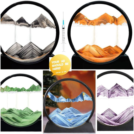 Light Up Moving Sandscapes | Light Up Moving Sand Art | Quicksand Art Painting | 3D Natural Landscape Showpiece (7 Inch)