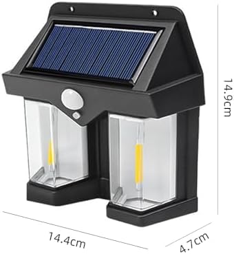 Solar Double Bulb Wall Lamp Outdoor Waterproof Up and Down Lighting, Solar LED Wall Light Induction Lamp Villa Garden Lights, Yard