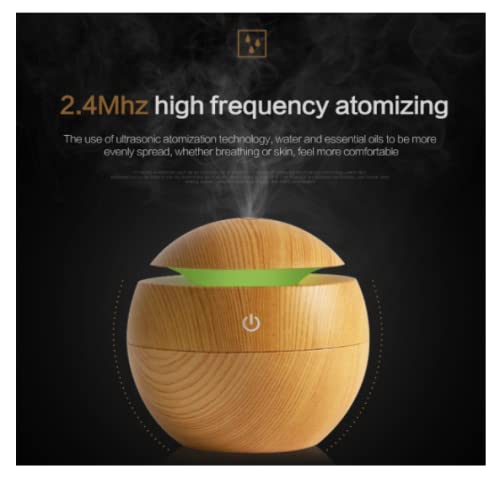 Wooden Finish USB Humidifier & Essential Oil Diffuser with LED Light