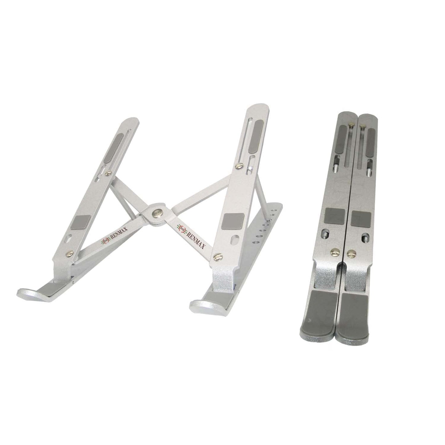 MicroBirdss Premium Metal Folding Laptop Stand | Mini Portable Cross-Leg Riser | Non-Slip Tabletop Support