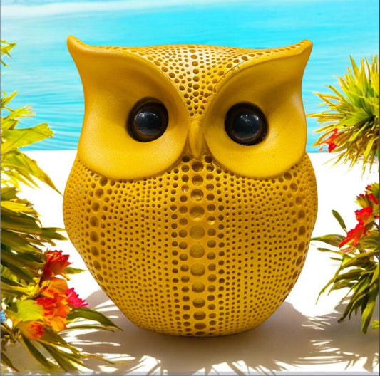 Golden Handcrafted Resin Classy Owl