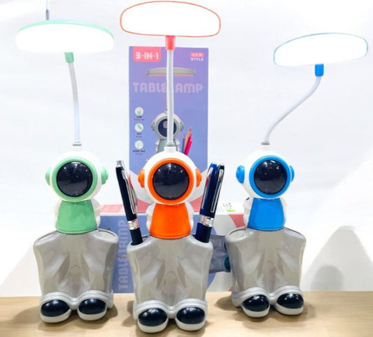 Astronaut Design Lamp With Pencil Sharpener & Pen Holder (Size: 32cm)