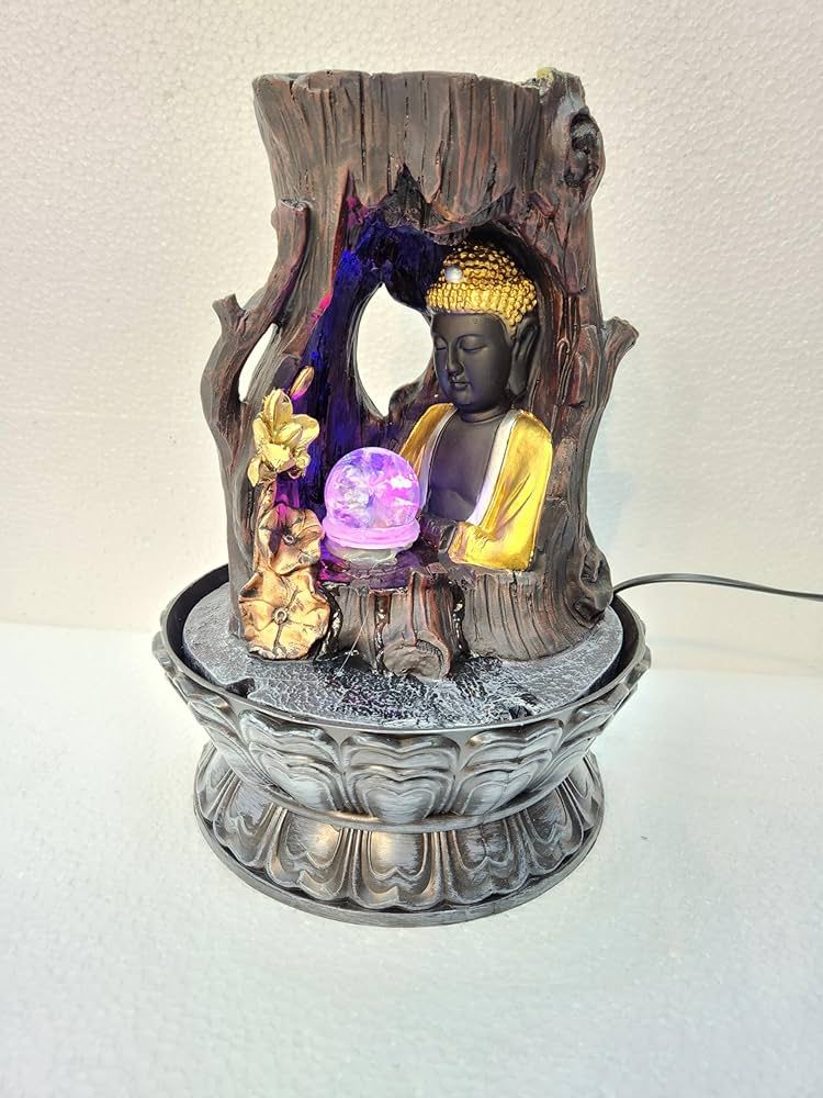 Big Size Lord Budha ji With Tree π΄ Water Fountain For Home Decor With Ball π With Box Packing (Size 18 Inch)(No Aa-b020)