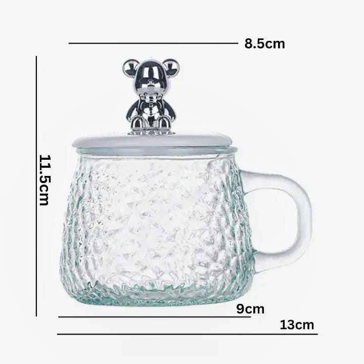 Cute Teddy Bear Lidded Mug with Spoon