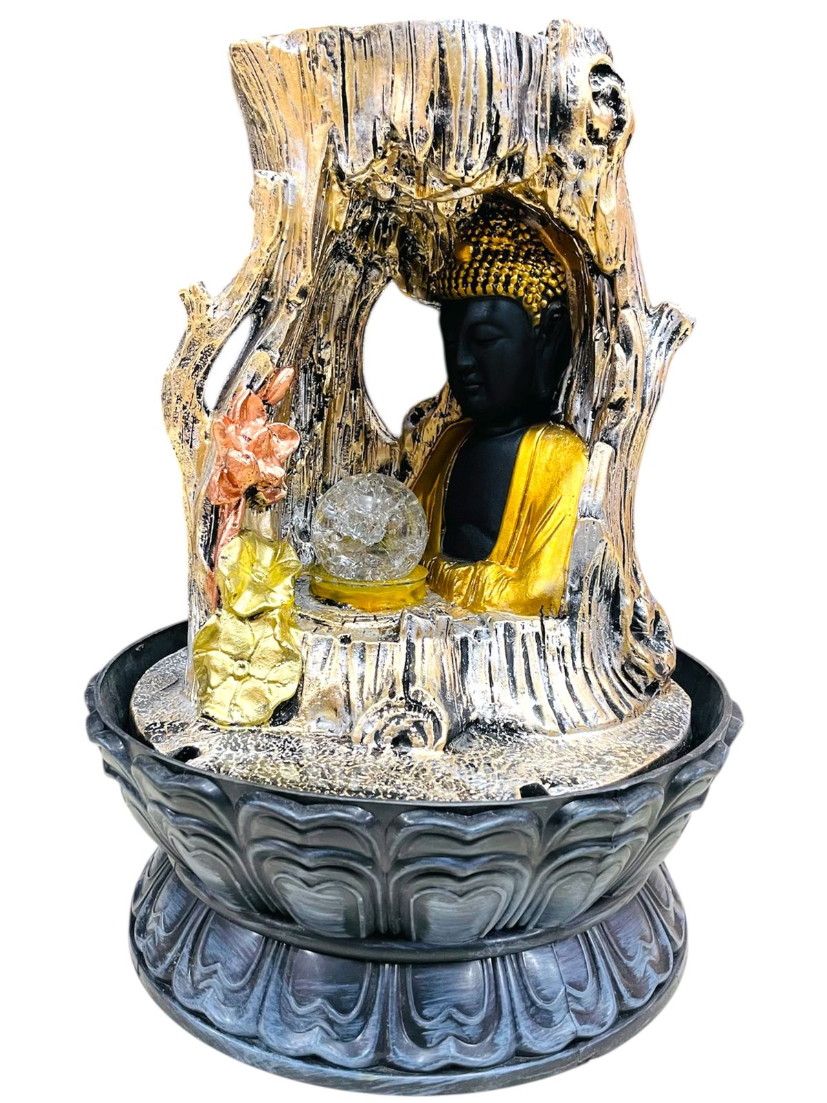 Big Size Lord Budha ji With Tree π΄ Water Fountain For Home Decor With Ball π With Box Packing (Size 18 Inch)(No Aa-b020)