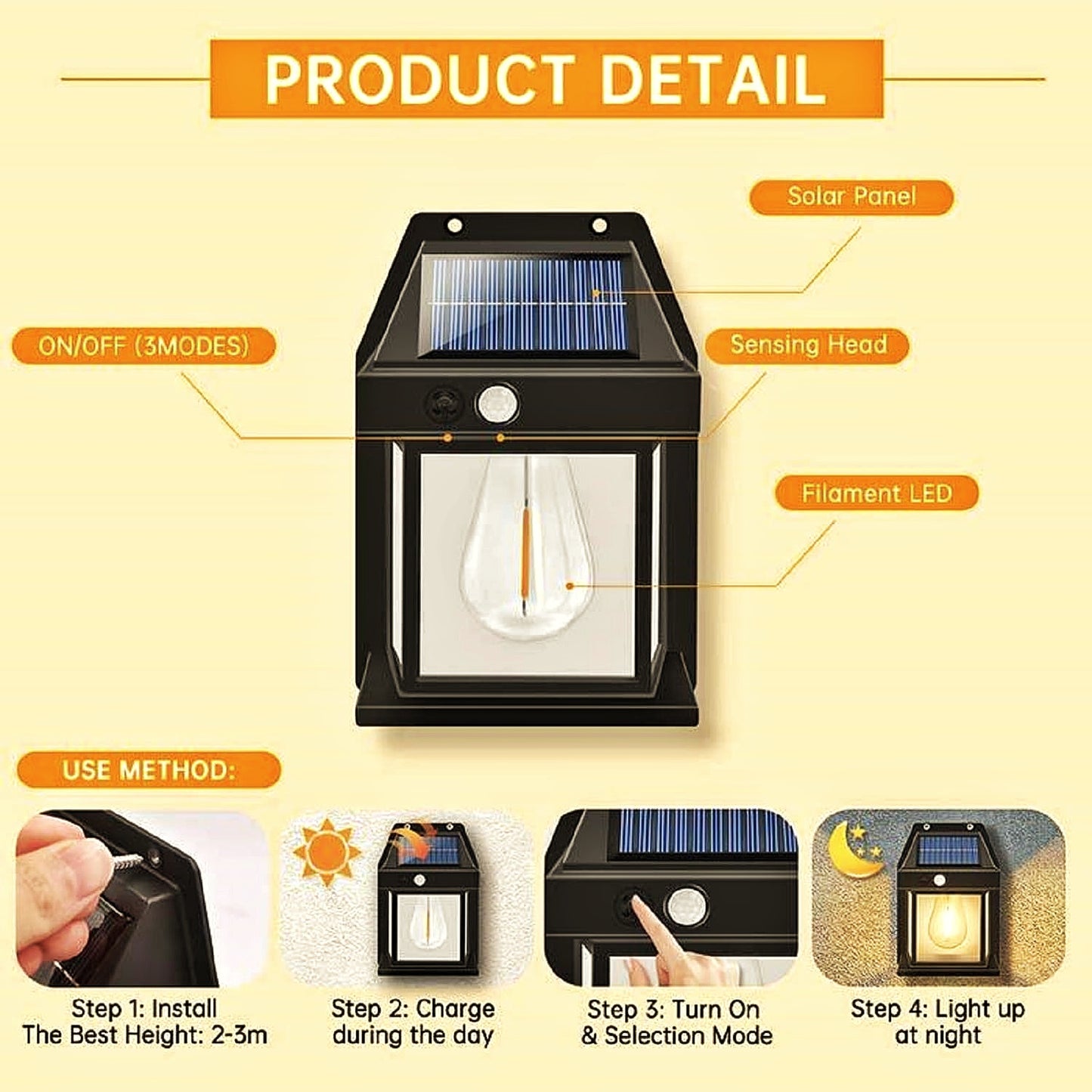 SolarGlow Outdoor LED Garden Light – Waterproof & Decorative