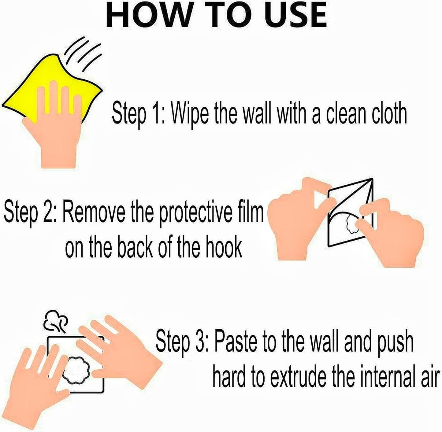 Wall Hooks for Hanging Strong, Adhesive Hooks for Wall Heavy Duty, Wall hangings, Kitchen Accessories Items, Sticky Photo Frame Hangers (Pack of 10)