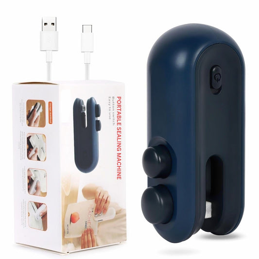 Mini vacuum Sealer with Cutter 2in1 USB Rechargeable Magnetic Food Bag Manual Vacuum Bag Sealer