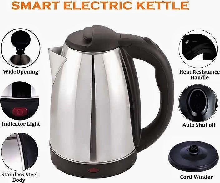 Scarlett Electric Kettle 2 Litre (SC-20A) | Stainless Steel Automatic Boiler