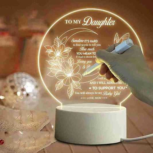 3D Creative Visualization LED Lamp, Rewritable Message Board Night Light, Warm White LED (Crown)