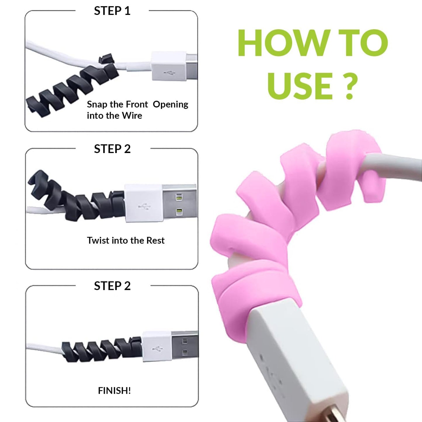 Premium Quality Cable Protectors (Pack of 2)