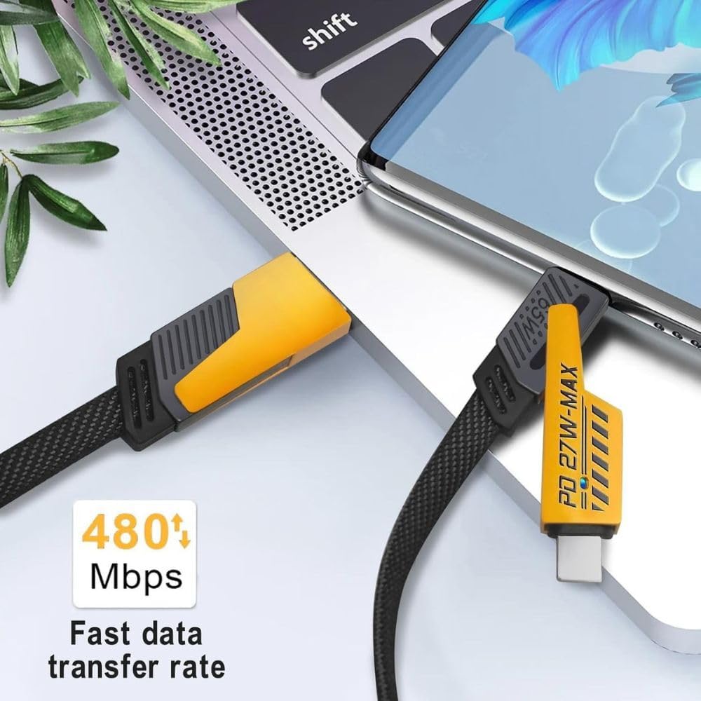 4-in-1 Multi Charging & Data Cable – Gold-Plated Ports, Ultra-Fast Charging, Thunderbolt/Type-C/Lightning/USB-A Compatible with iPhone & Laptops
