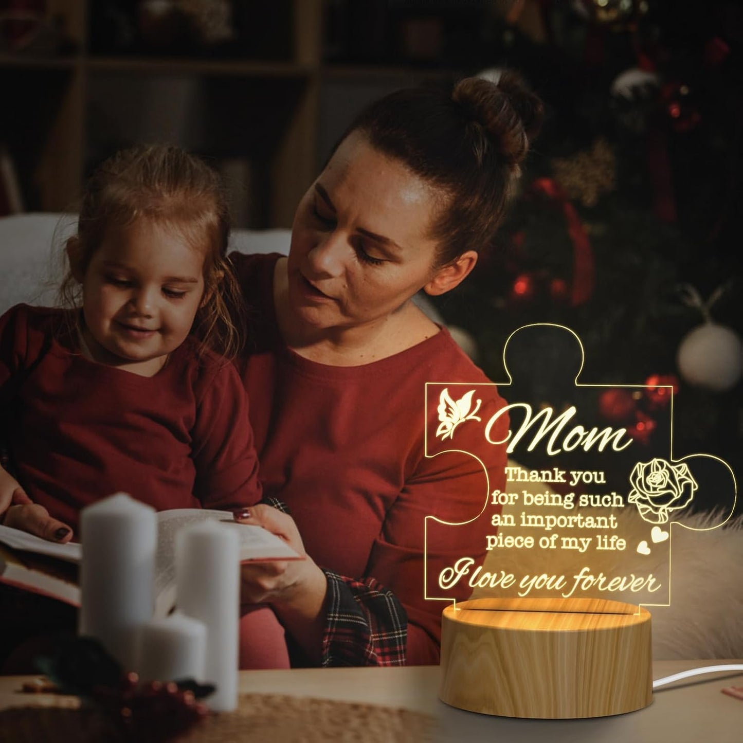 3D Creative Visualization LED Lamp, Rewritable Message Board Night Light, Warm White LED (Crown)