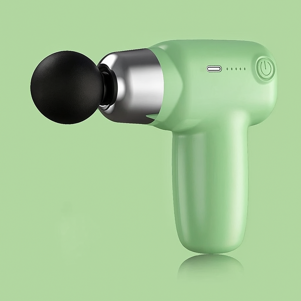 CyberVibe Massager Gun for Pain Relief with 4 Interchangeable Heads – Deep Tissue Therapy