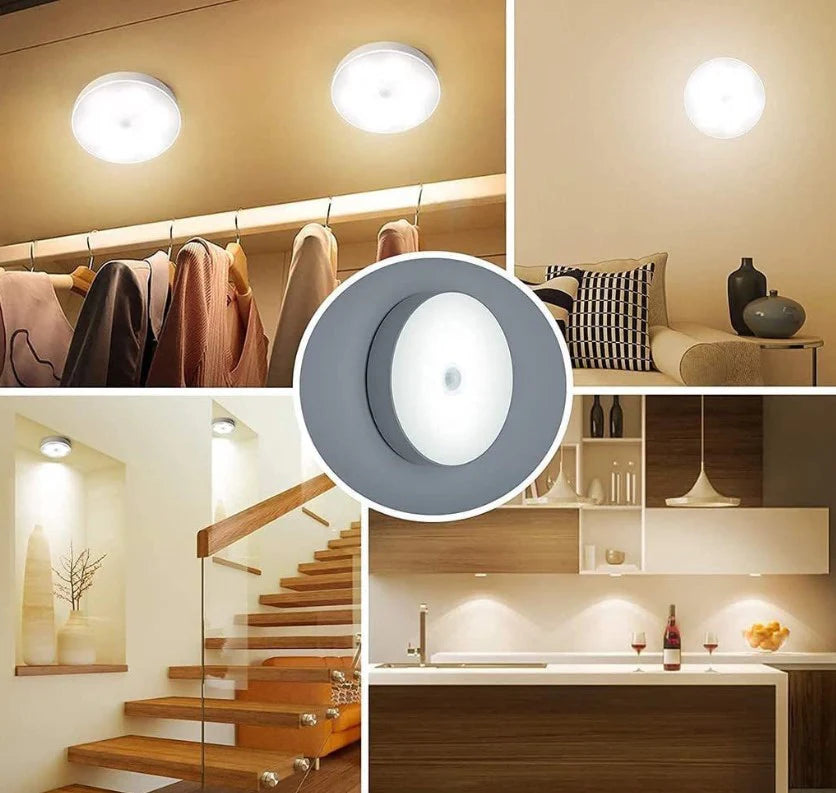 Motion Sensor Light for Home with USB Charging Self Adhesive Led Nightlight Rechargeable Body Sensor Wall Light for Bedroom, Stairs (Cool White, Pack of 1) - Plastic
