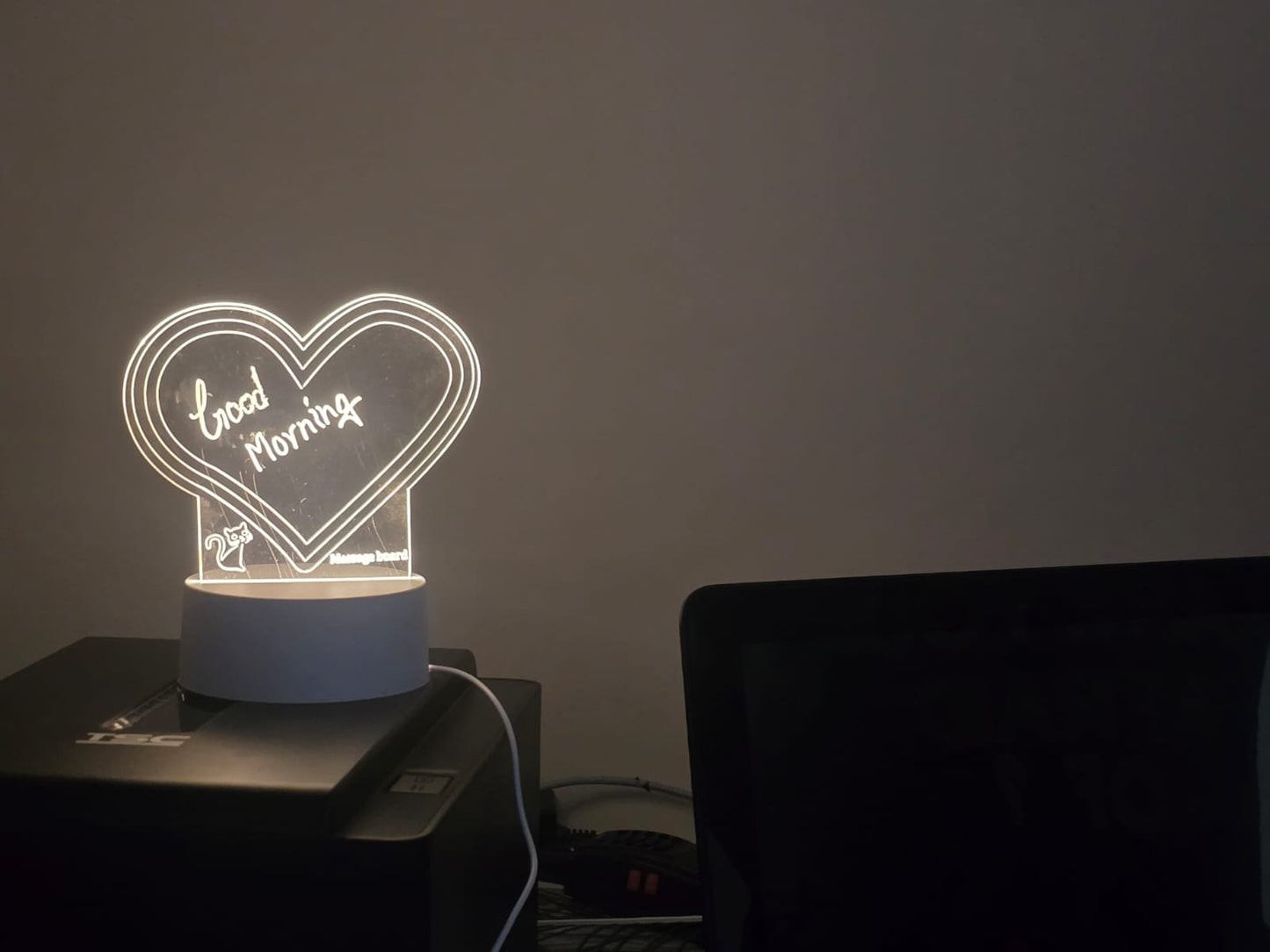 3D Creative Visualization LED Lamp, Rewritable Message Board Night Light, Warm White LED (Crown)