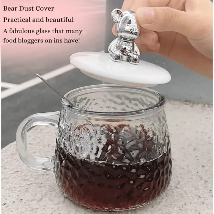 Cute Teddy Bear Lidded Mug with Spoon